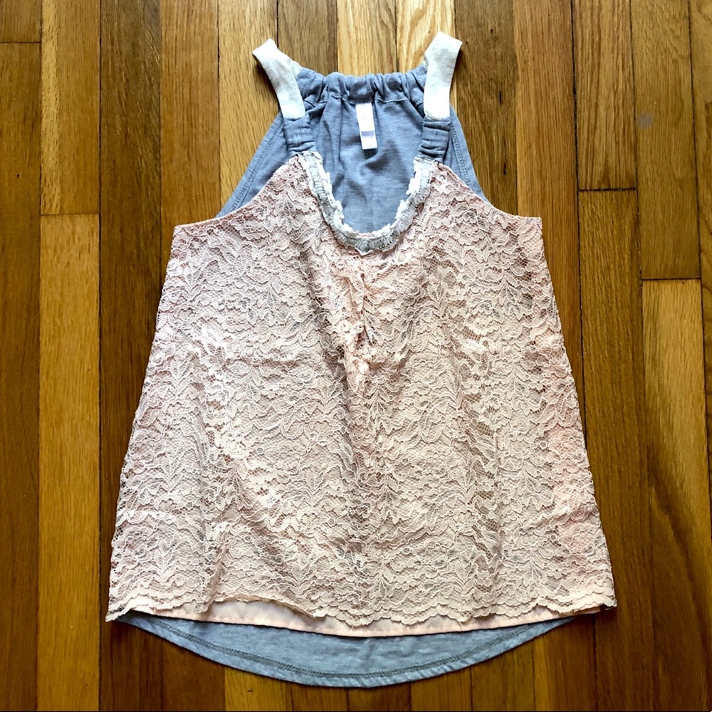 XHILARATION beaded lace tank